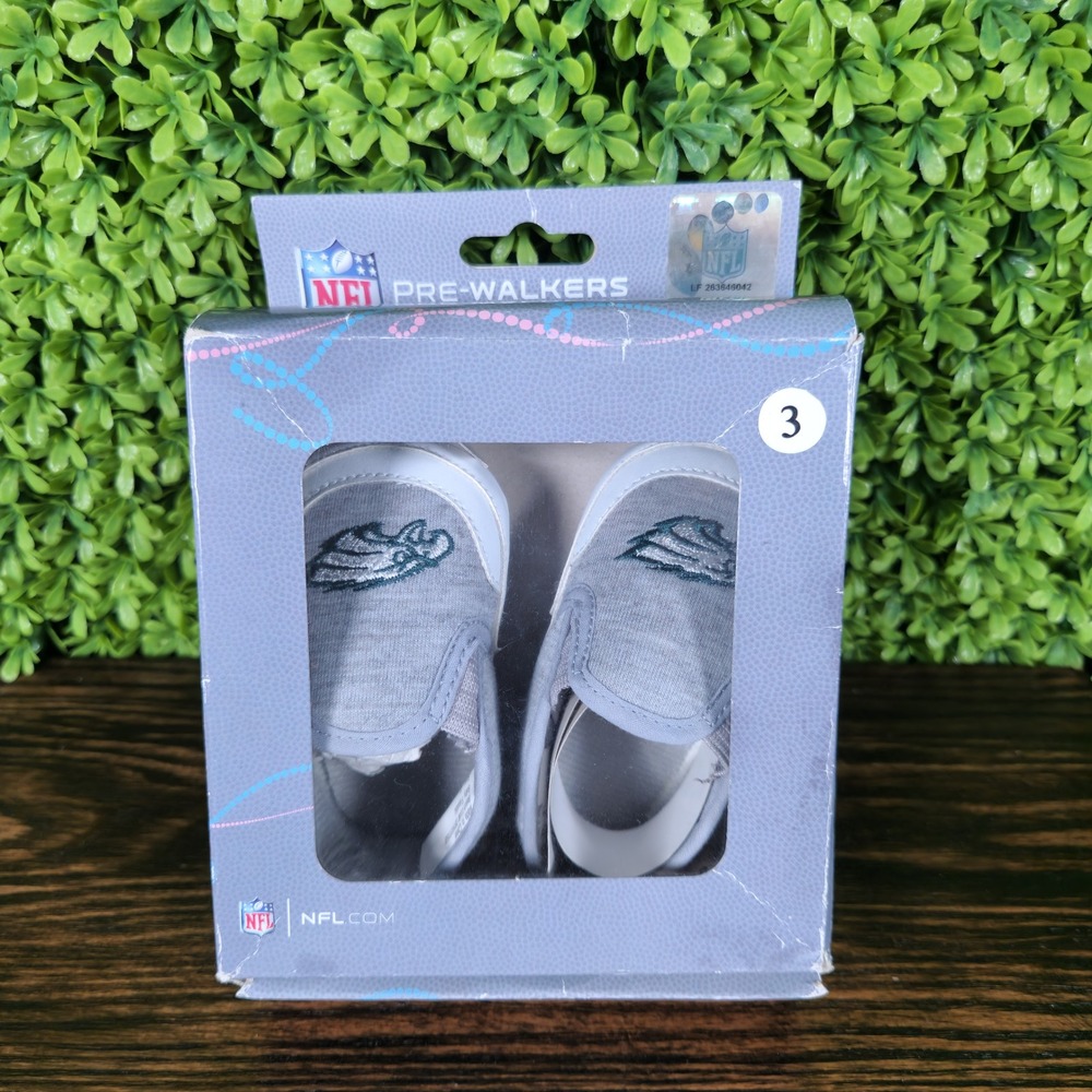 NFL Philadelphia Eagles Baby Pre-Walker Shoes Heather Gray Size 3 6-9 Months